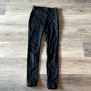Karen Mullen black skinny jeans with a side zipper